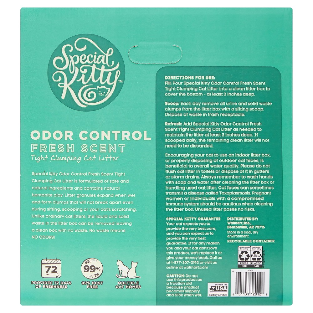 Odor Control Tight Clumping Cat Litter, Fresh Scent, 40 Lb