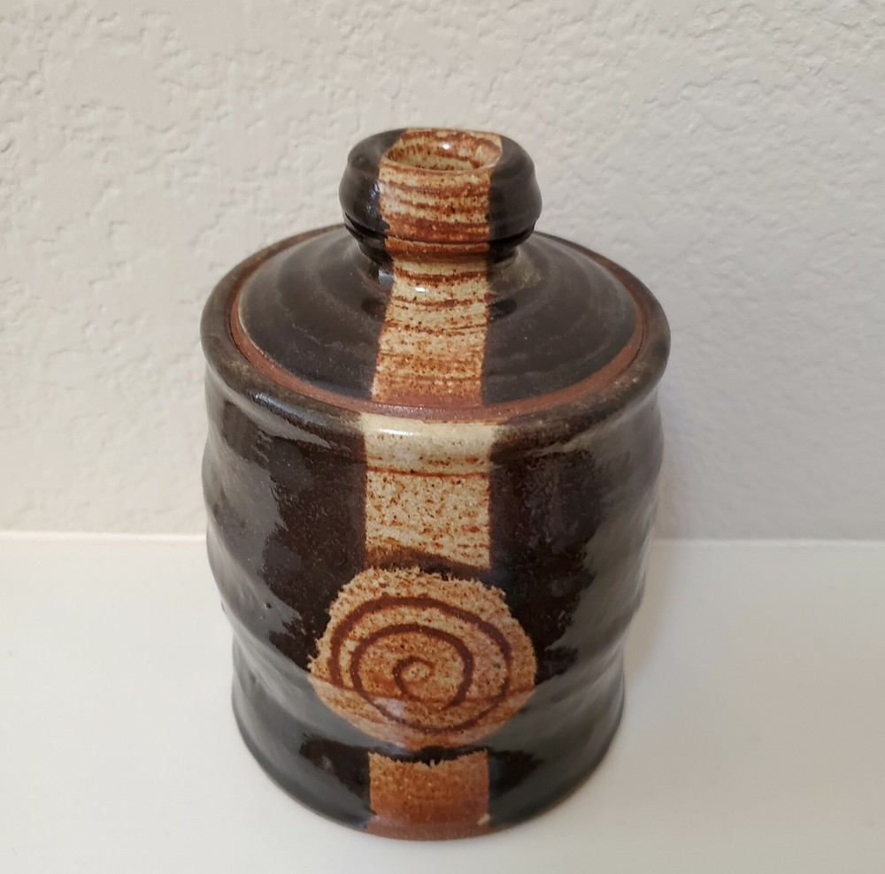 Vintage Hand Thrown Studio Potter Jar with Lid