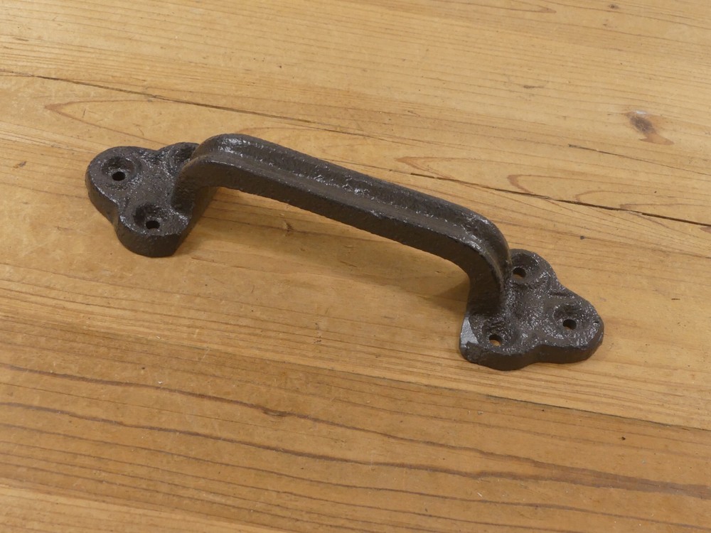 6 Large Cast Iron Door Pull Handles Gate Shed Barn Drawer Rustic Hardware