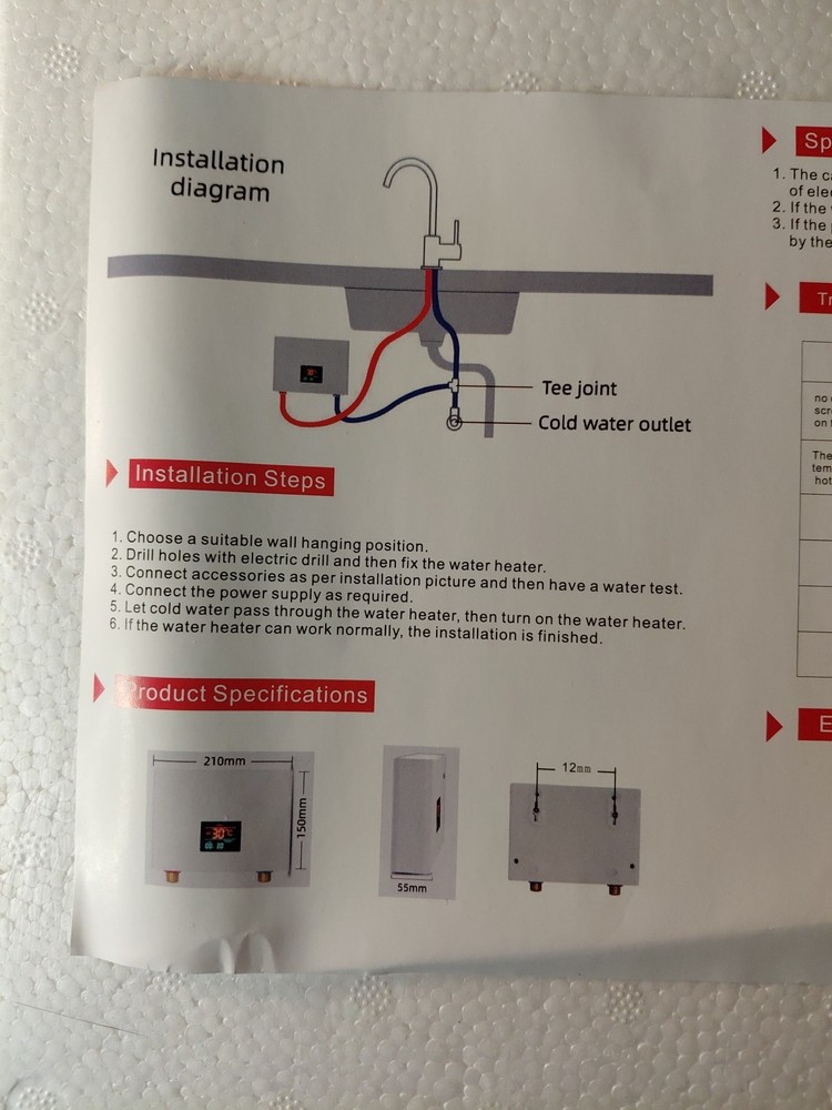 Intelligently Thermostatic Water Heater - Tankless Water Heater - Mini
