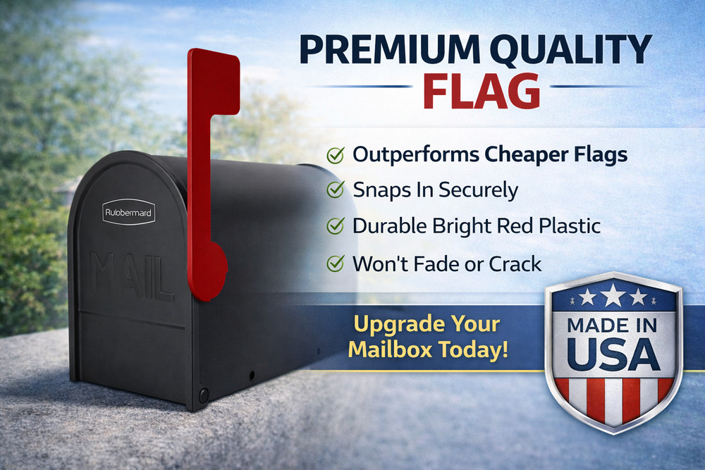 Red Flag Replacement for Rubbermaid Mailbox – Snap‑Fit, Durable Plastic