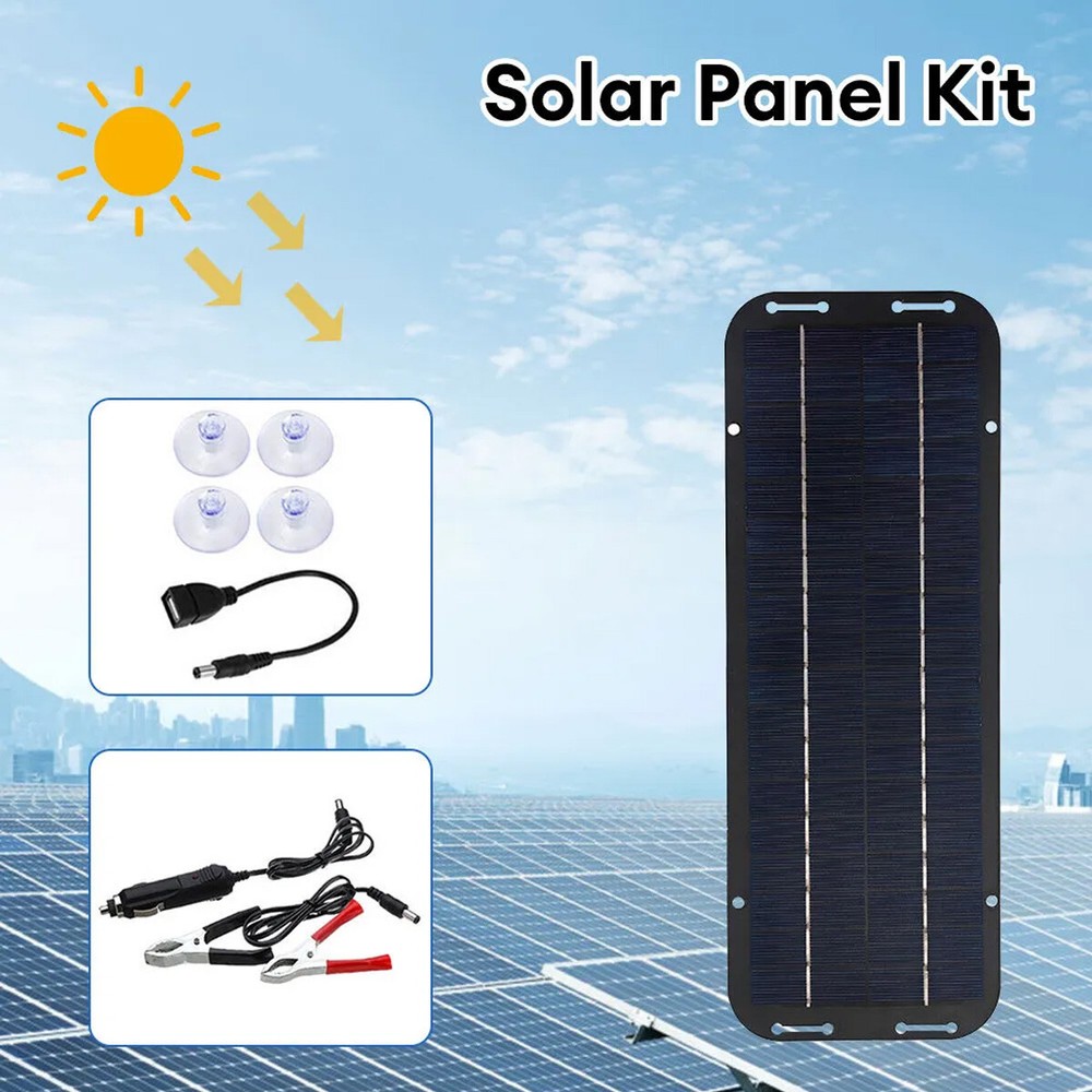 2 Sets 30W Solar Panel Kit Waterproof Trickle Charger Battery Powered for RV Car