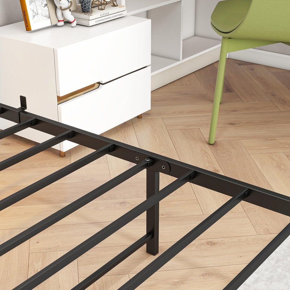 Twin Size Bed Frame with Headboard,Platform Bed with Charging Station and LED...