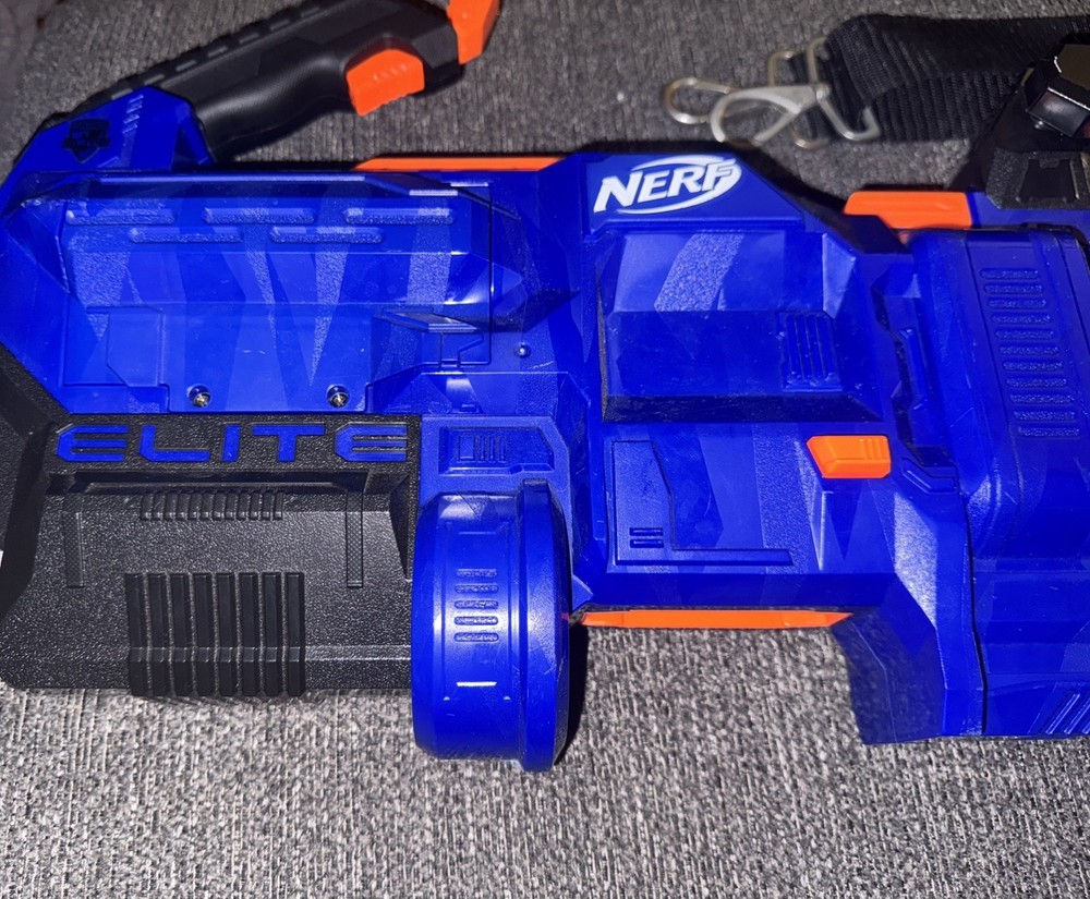 NERF Elite Titan CS-50 Motorized Blaster - TESTED - Includes 50-Round Drum/Strap