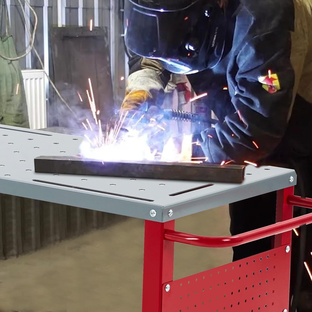Movable Welding Table 36"x18" 1200lb Welding Workbench Table Portable Work Bench