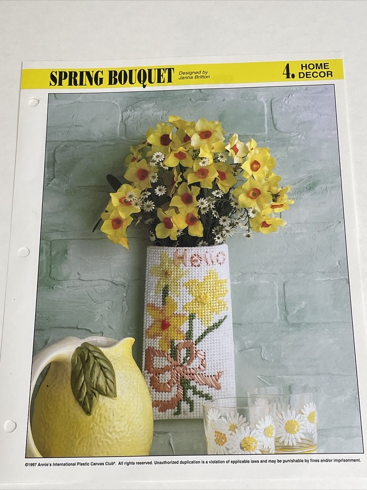 Spring Bouquet Hanger Annie's Plastic Canvas Pattern