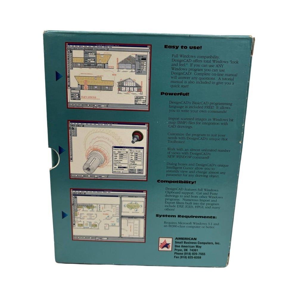 Vintage MS-Dos Floppy Disc DesignCAD 2D Software Windows Full Working Demo