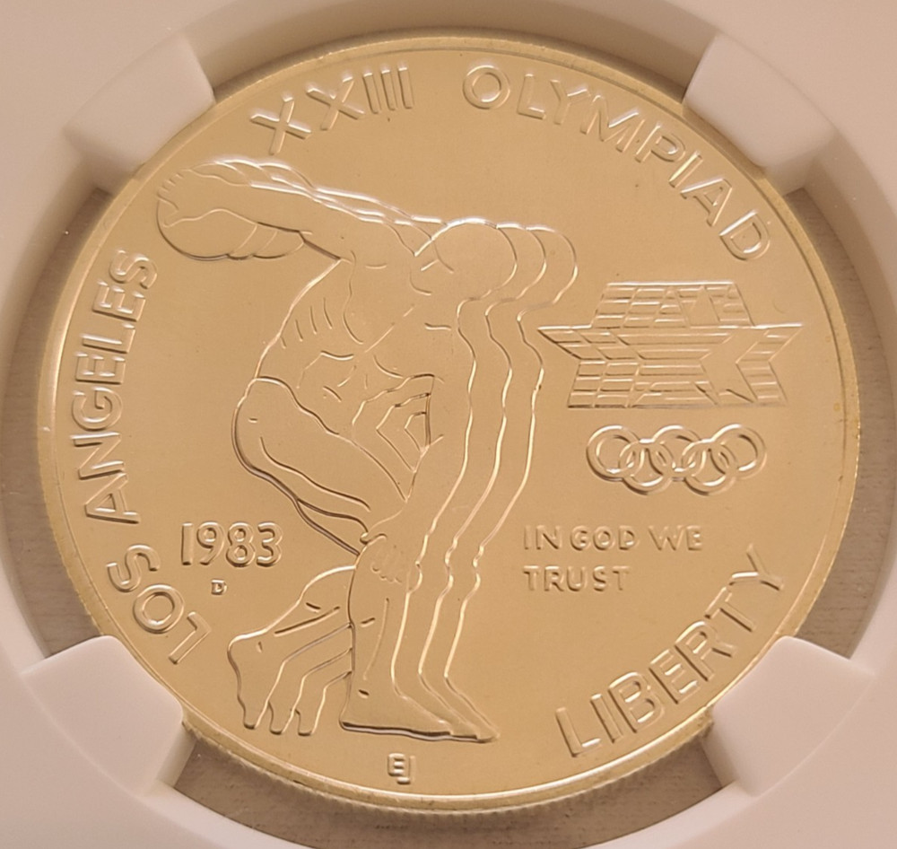 1983 D Olympics commemorative silver dollar NGC MS70