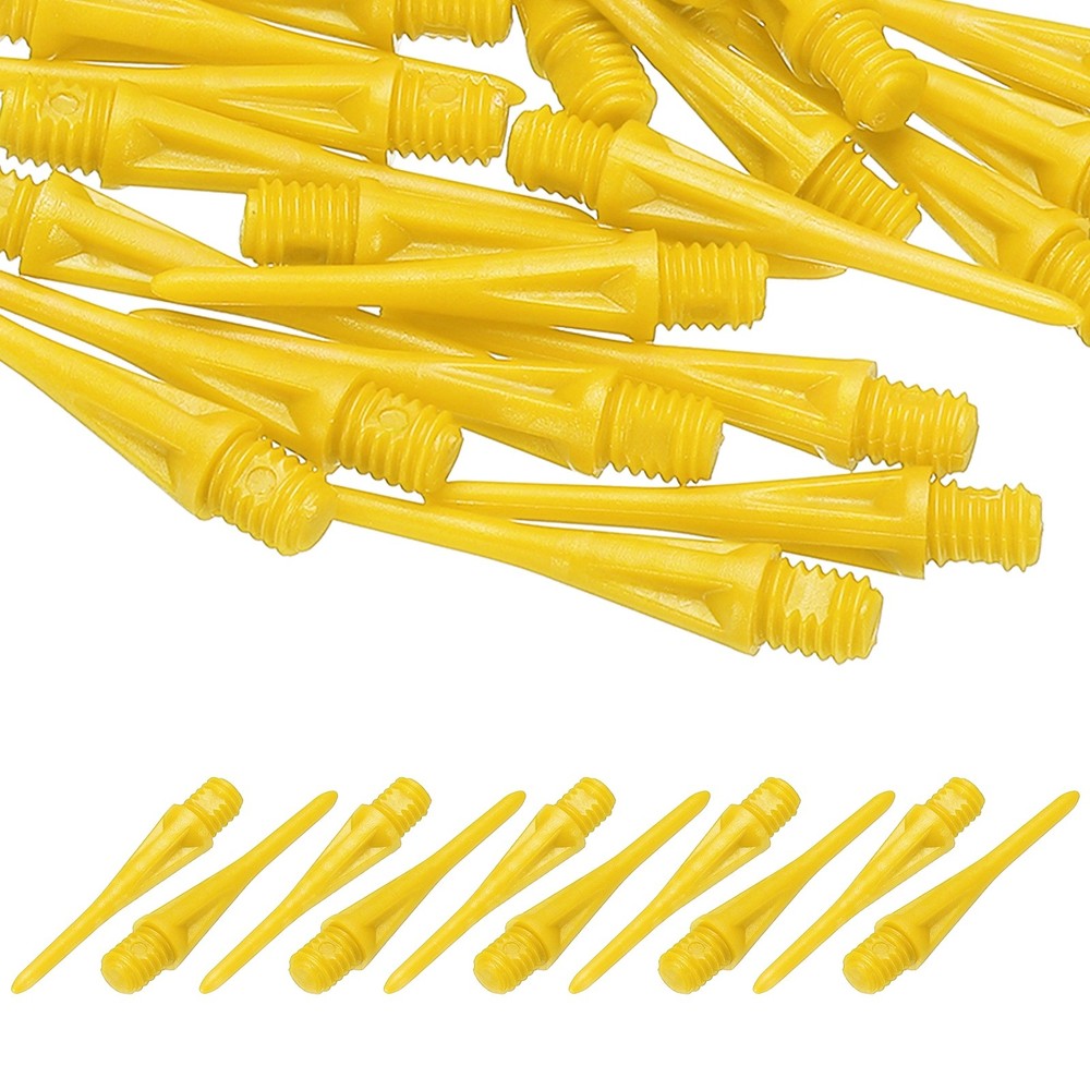 Plastic Dart Tips, 2BA Thread Soft Tip Dart Accessories 50 Pack & Yellow