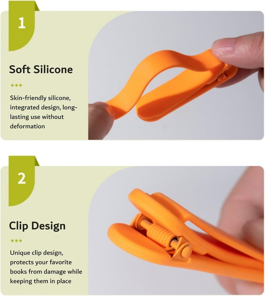 Effortless Page Tracking with 3pcs Silicone Automatic Bookmarks - Pink