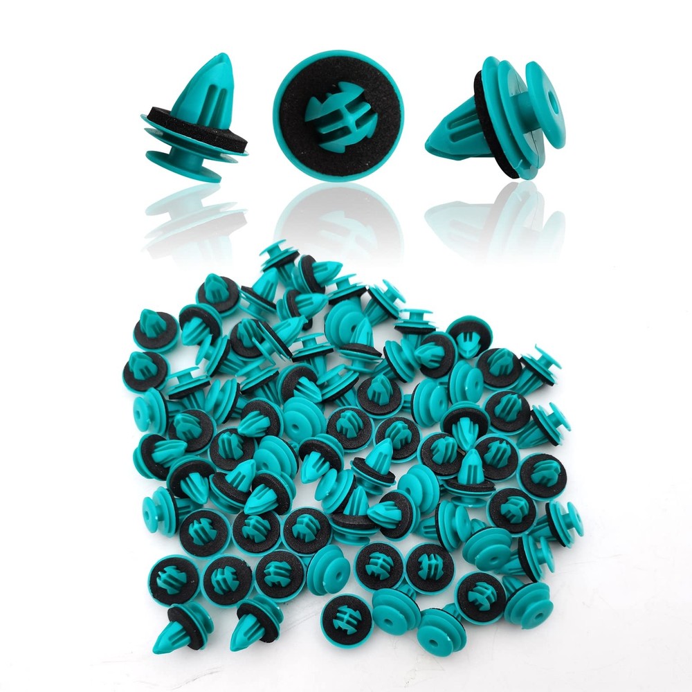 TOPCNOEM 100Pcs Door Trim Panel Retainer Clips Compatible One Size, Turquoise