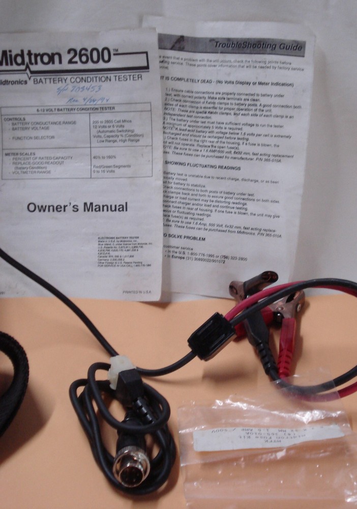 Midtronics Midtron 2600 Battery Condition Tester w/ Case and Accessories