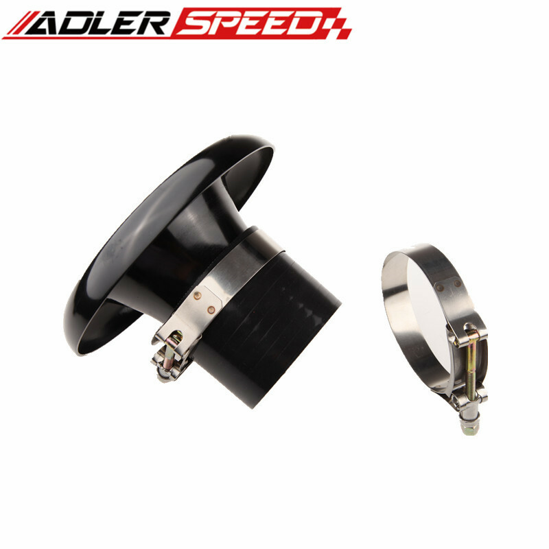 Universal 3.5" Black Velocity Stack For Cold/Ram Engine Air Intake/Turbo Horn