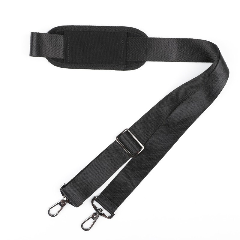Shoulder Strap Adjustable Wide Soft Padded w Metal Hook - Black