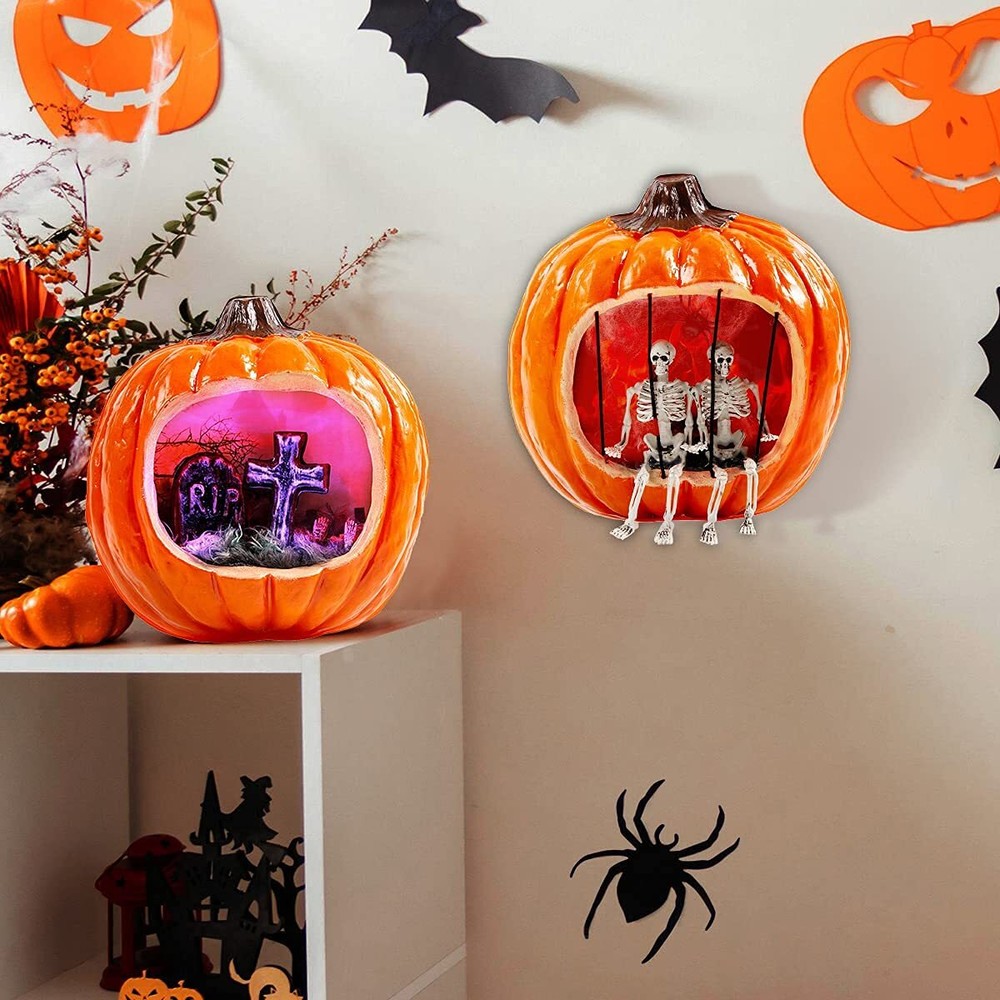 Joyin Pumpkin Wall Decor w/Light 2 Pack , Plastic