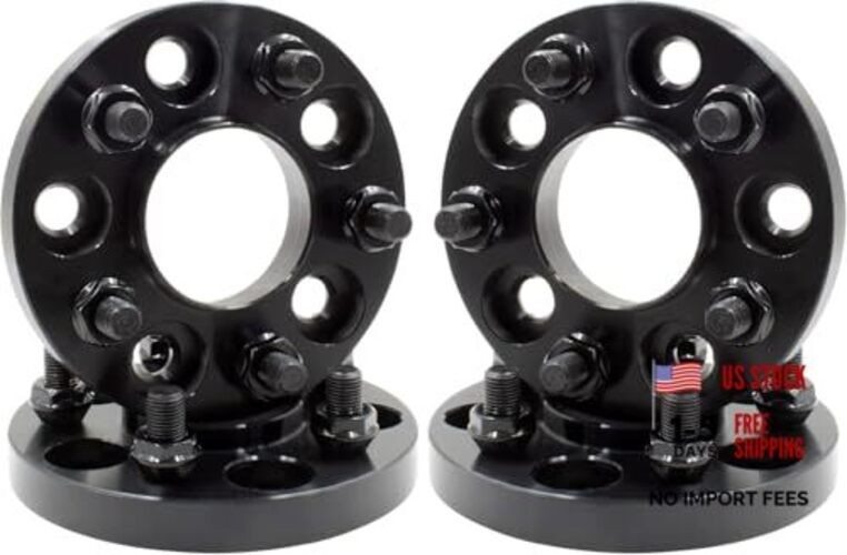 4 Pcs Hub Centric Wheel Spacers 5 on 120mm 20mm Thick - 4 Pack Black Anodized