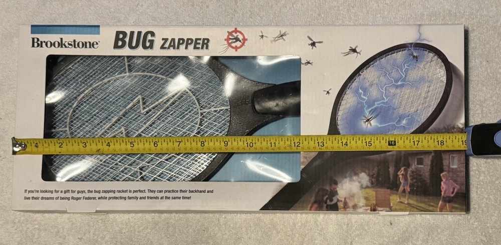 Brookstone Bug Zapper Racket Requires 2 AA Batteries