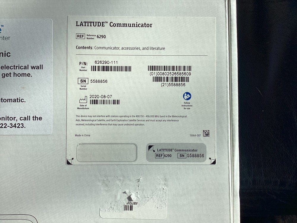 boston scientific latitude communicator. 6290