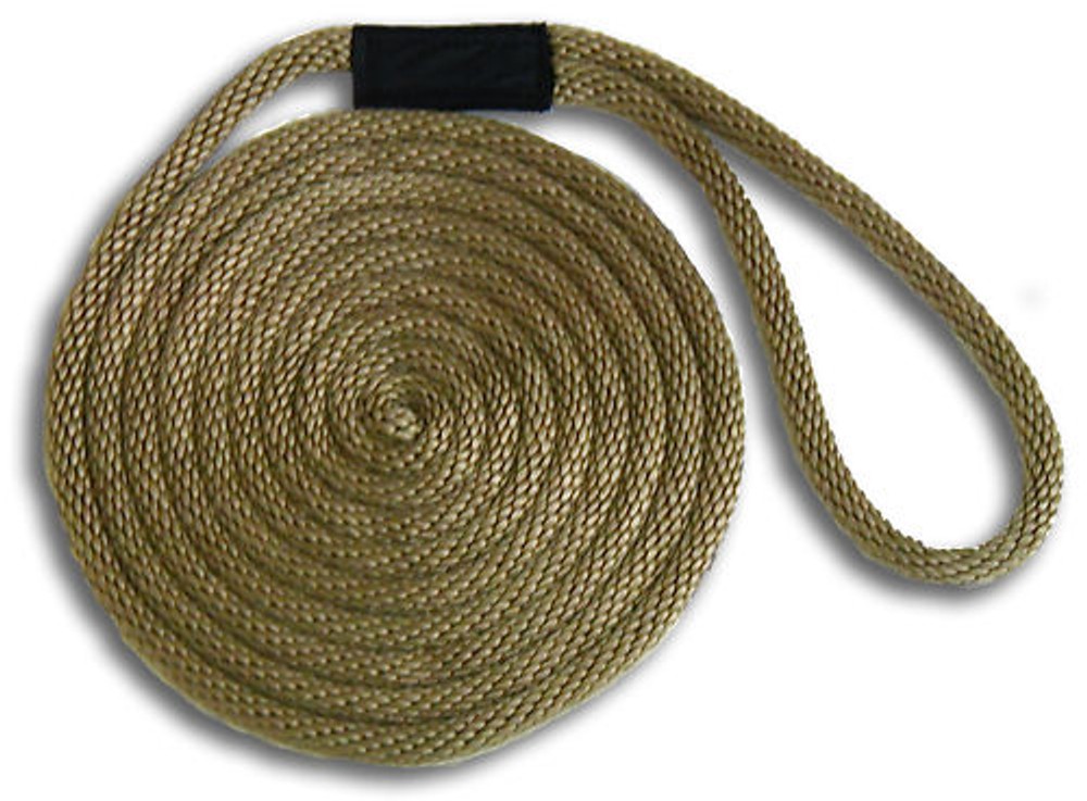 5/8" x 30' Solid Braid Dock Lines - Jute (Gold) - Made in USA
