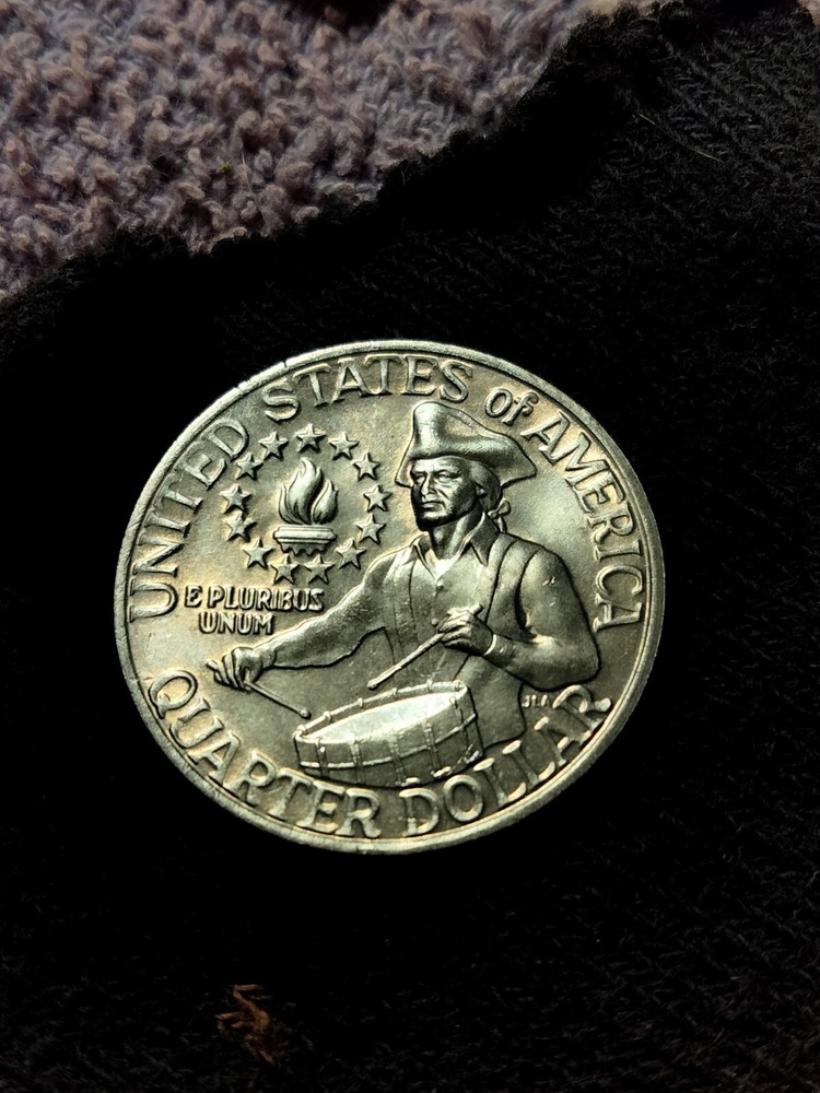 1776-1976 P Bicentennial Quarter MAD Light Die Clash Struck Thru Error