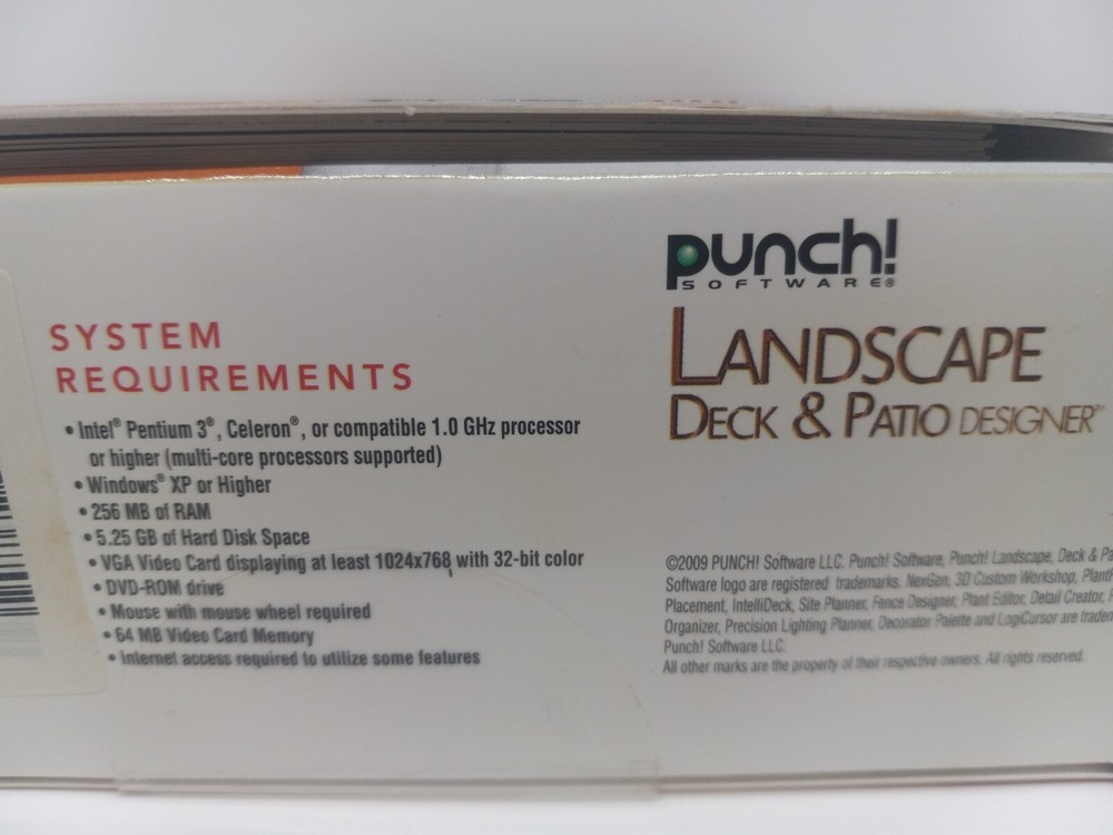 Punch Landscape Deck & Patio Designer Software * Brand New * Win XP or Higher