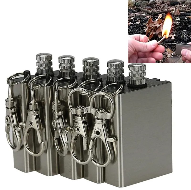 5X Match Permanent Lighter Striker Fire Starter Emergency Outdoor Survival Tool