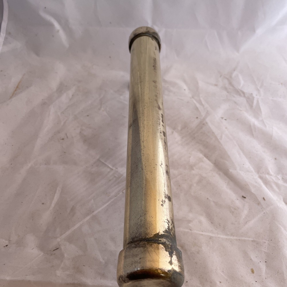 large vintage brass pull door handle. Solid. Reclaimed English.