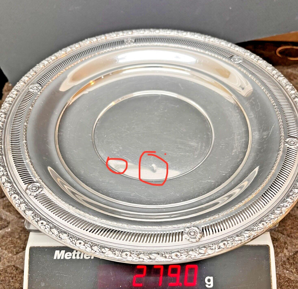 WALLACE Sterling Silver Dish 9-1/8" Diameter No Monogram 279 Grams