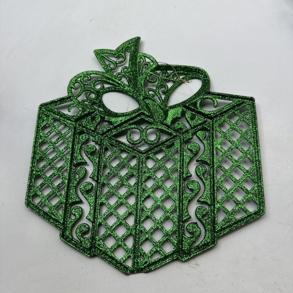 Large Green Christmas Present 9" Handing Decor