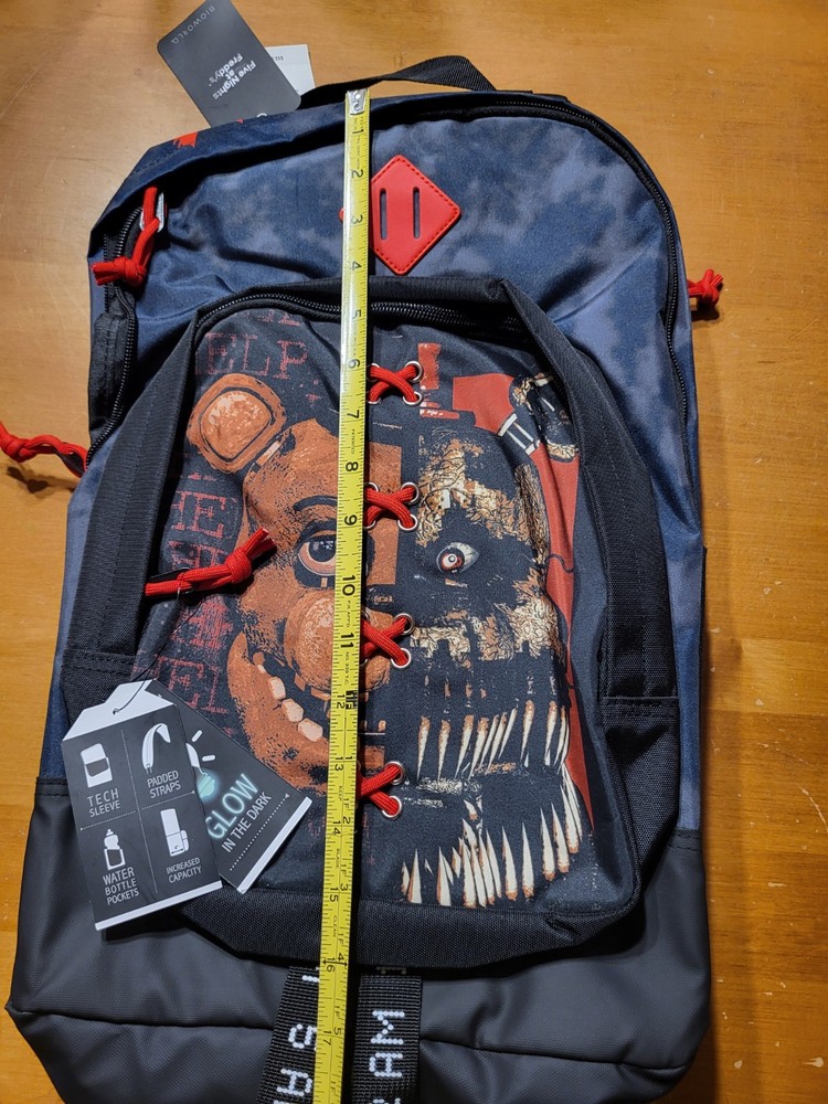 Five Nights At Freddy's Split Face Rectangular Backpack Bookbag GITD Bioworld
