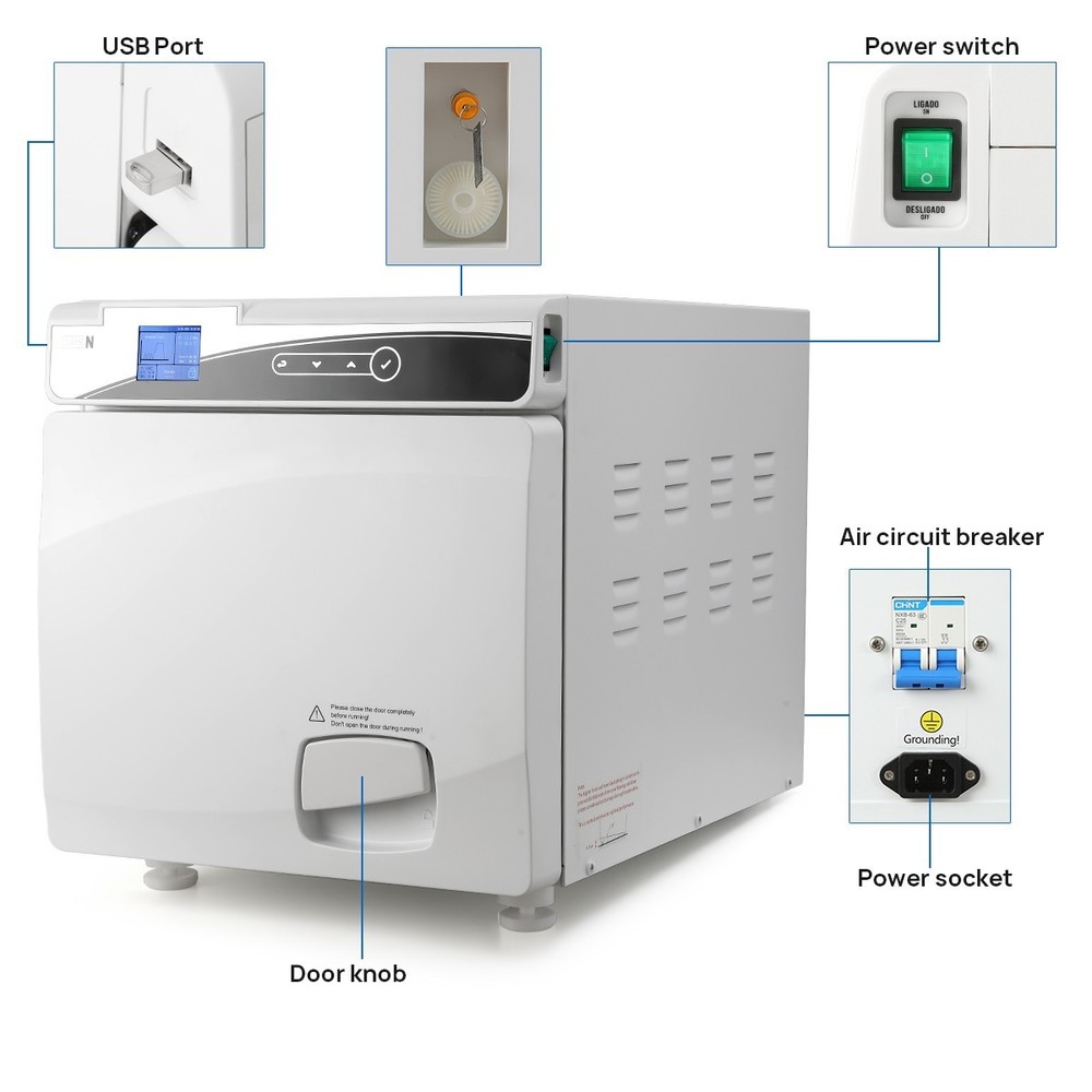 22L Autoclave Steam Sterilizer High Pressure Temperature with Drying Function