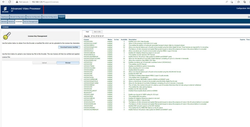 Ericsson MediaKind Tandberg AVP2000 Contribution Encoder CE-X Data/GPI AllLicens