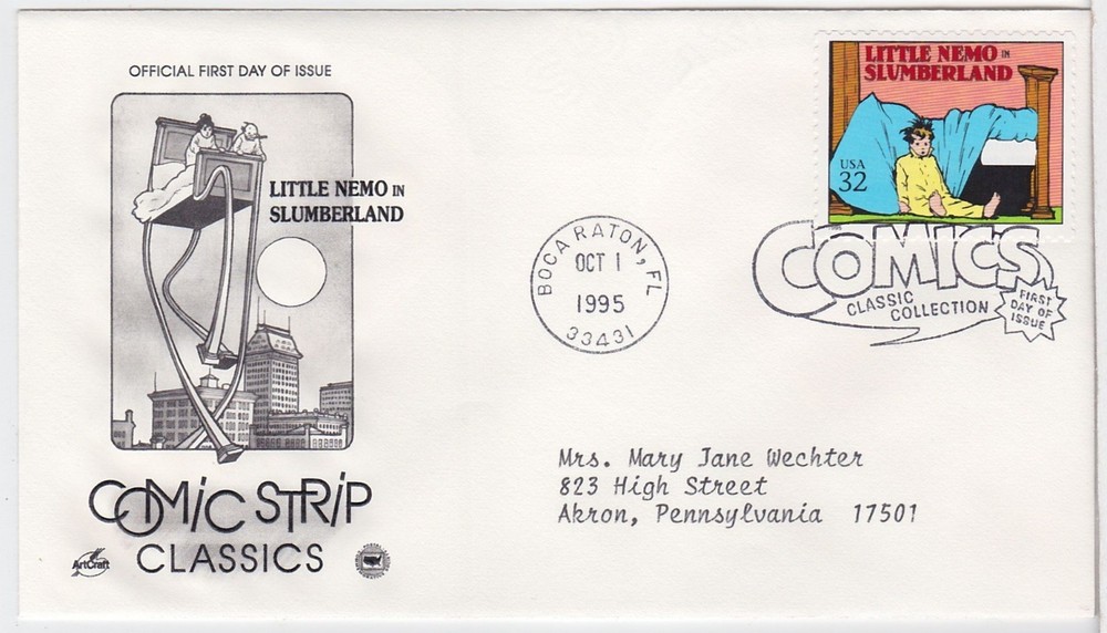TurtlesTradingPost- Little Nemo - Comic Strips 1995- #3000c FDC Artcraft Cachet