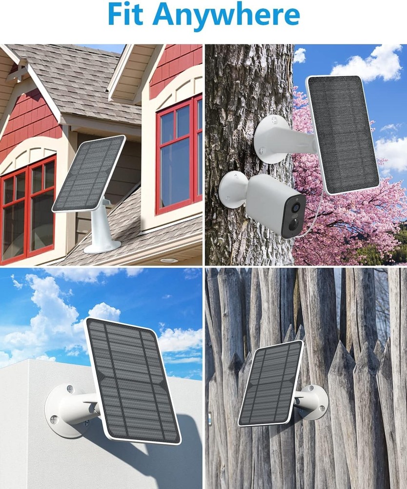 4 Pack 5W Solar Panel for Security Camera USB-C Micro USB IP65 Waterproof Tool