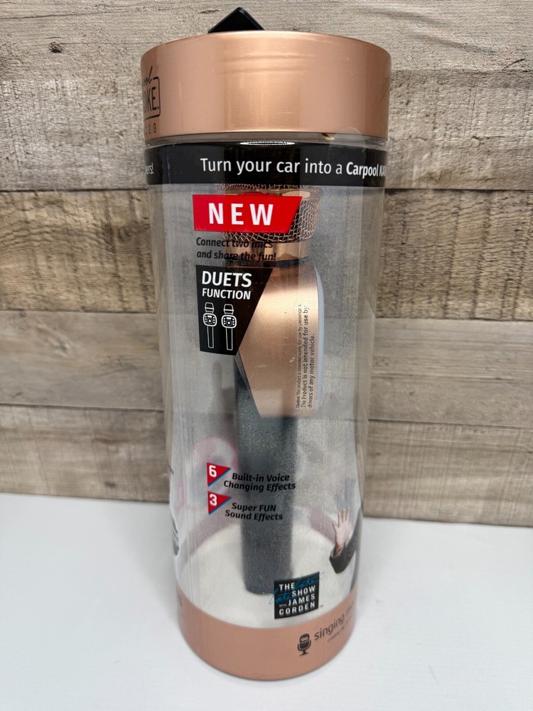 Singing Machine Carpool Karaoke Mic 2.0 - Black/Gold