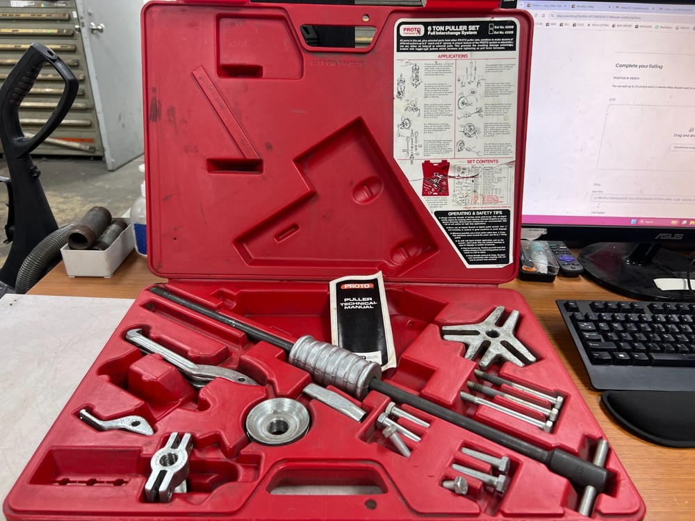 👀 PROTO 6 TON PULLER SET FULL INTERCHANGE SYSTEM 4289B - FLAW - MISSING PIECES