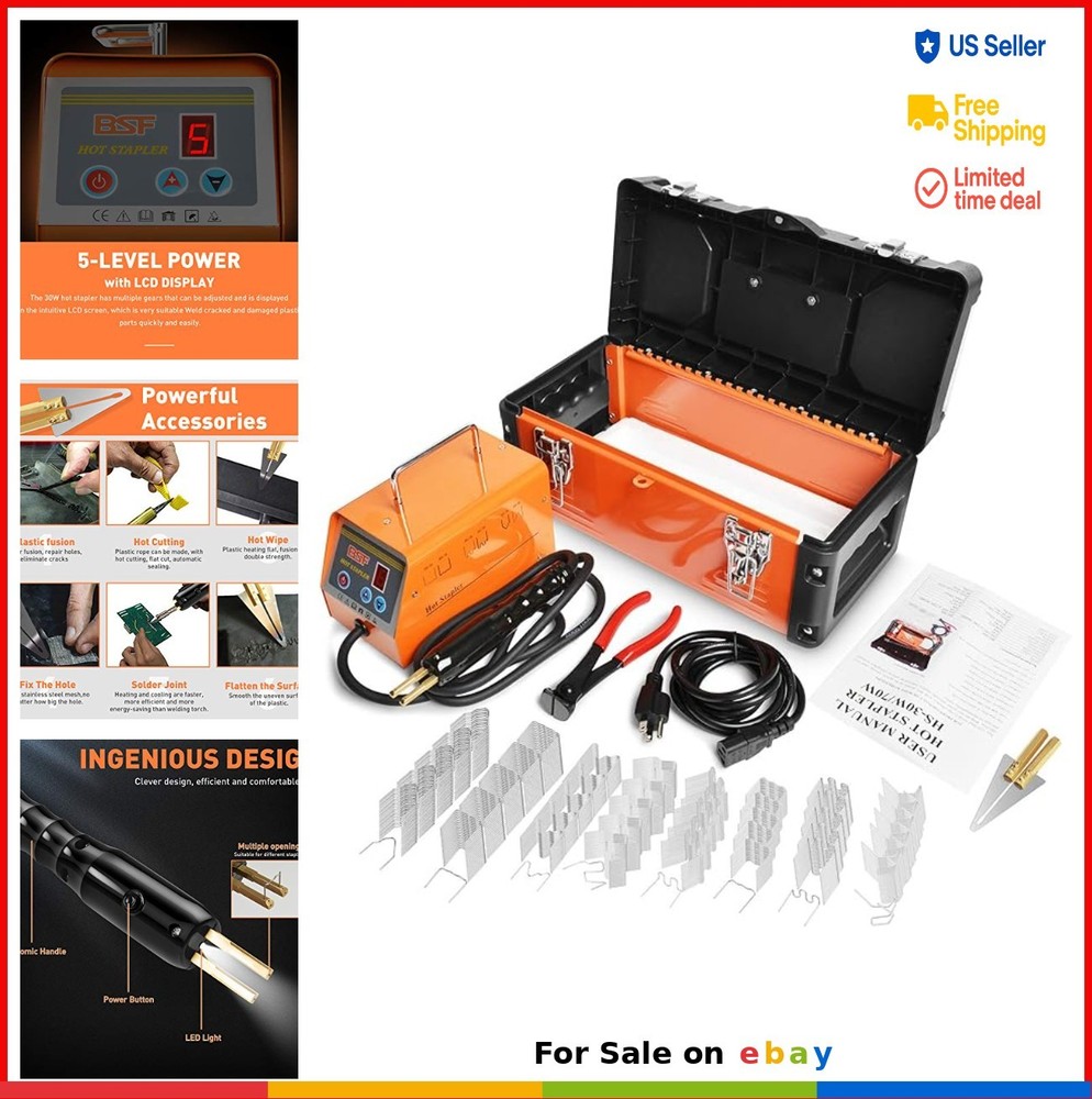 Plastic Welder Repair Machine Kit with Adjustable Power and Tool Box