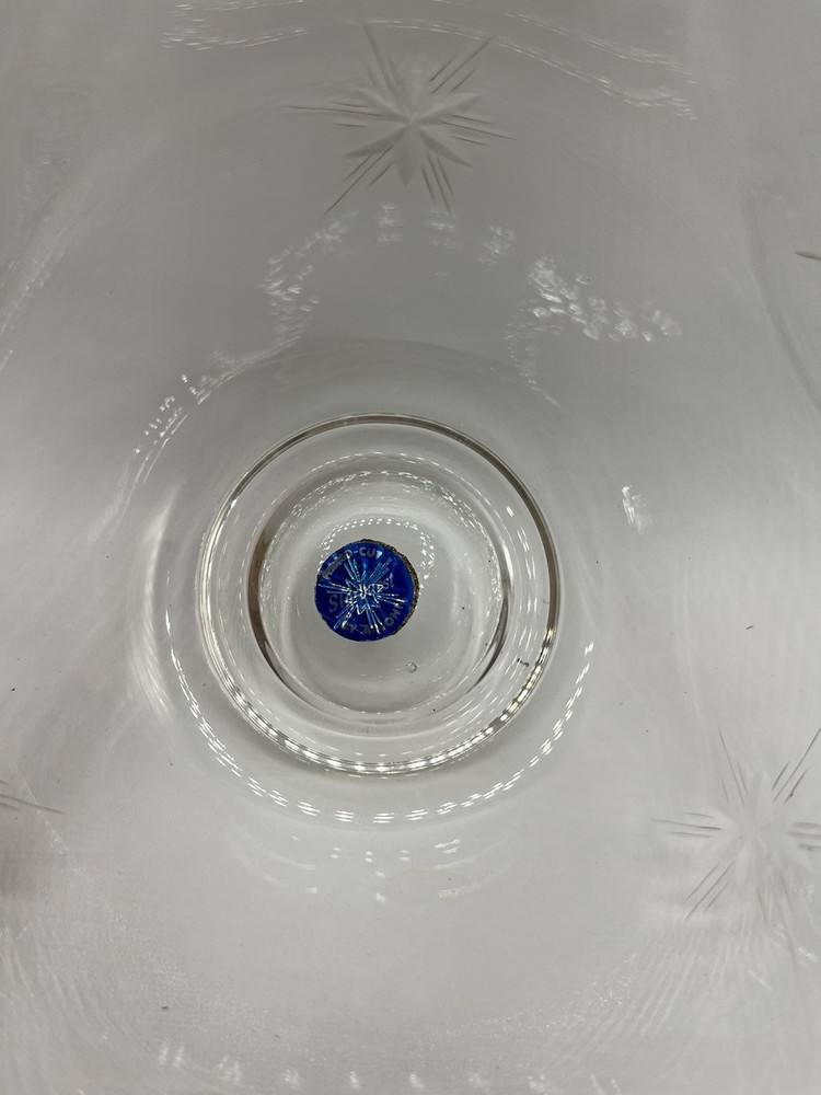Hand Cut Starburst Crystal Triangular Medium Bowl By Arjohn 4” X 8”