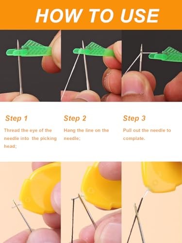 25 Pcs Needle Threaders Kit,Needle Threaders for Hand Sewing,Include Fish