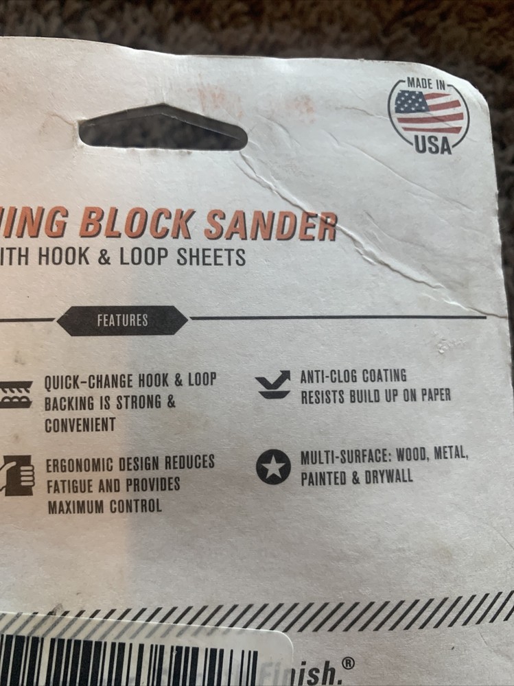 Gator Finishing Block Sander With Hook And Loop Sheets All Purpose