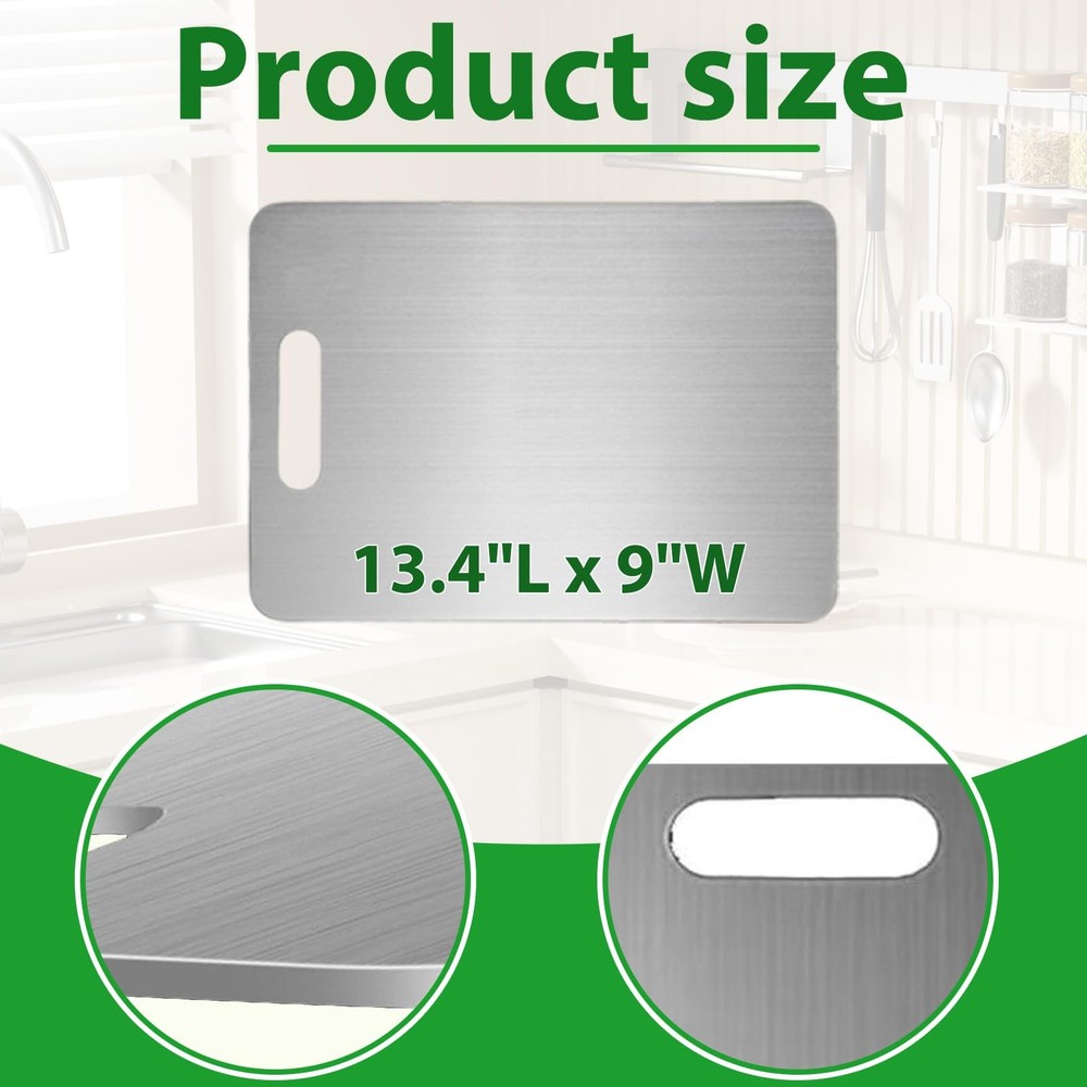 Kitchen Titanium Cutting Board, Stainless Steel Cutting Board, Double Sided C...