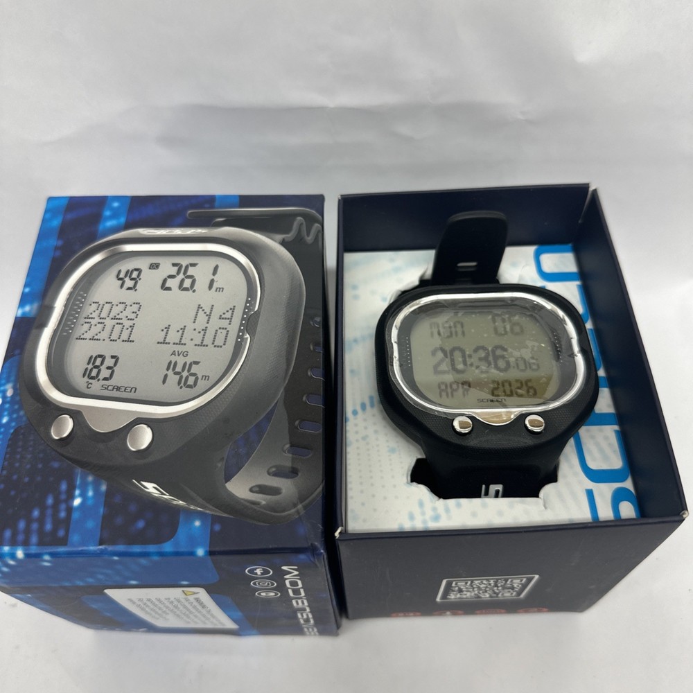 OPEN BOX Seac Screen Scuba Dive Computer Wrist Watch - Black / White