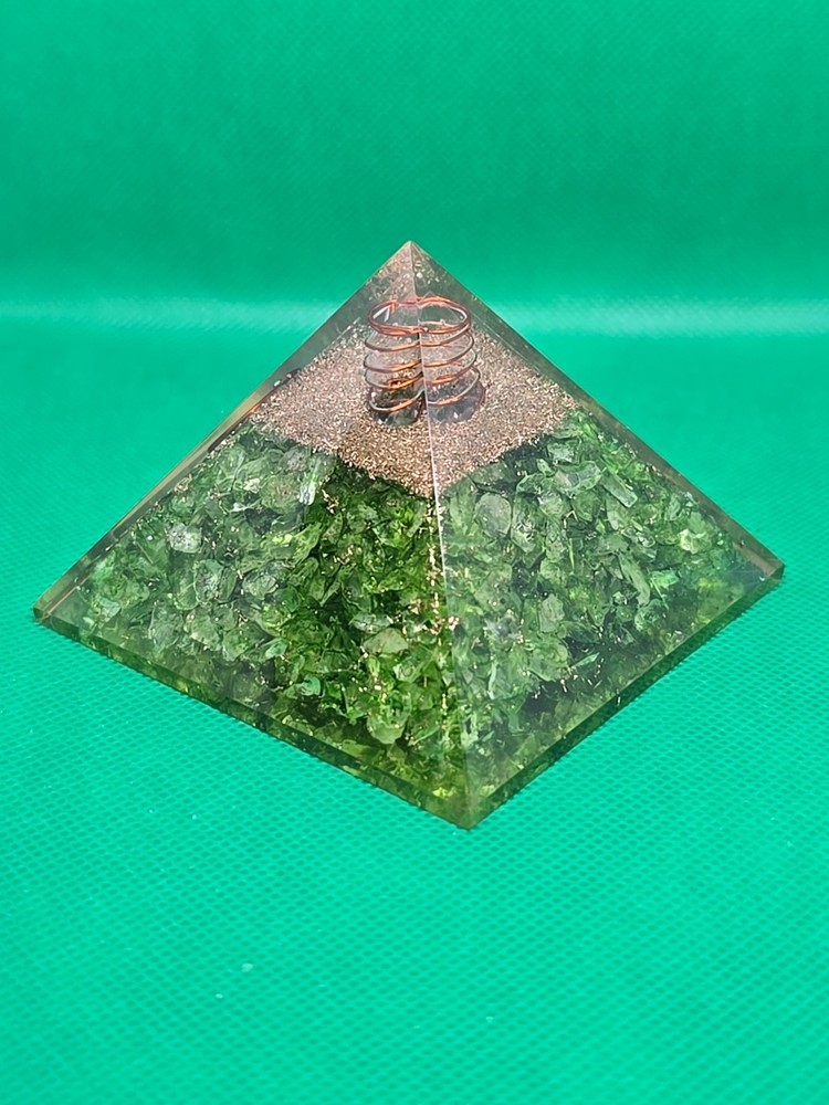 Prehnite Copper Orgone Pyramid 3.5"