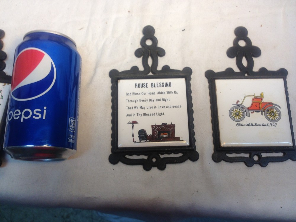 Large Pair Cast Metal Kitchen Trivet Kitchen Car