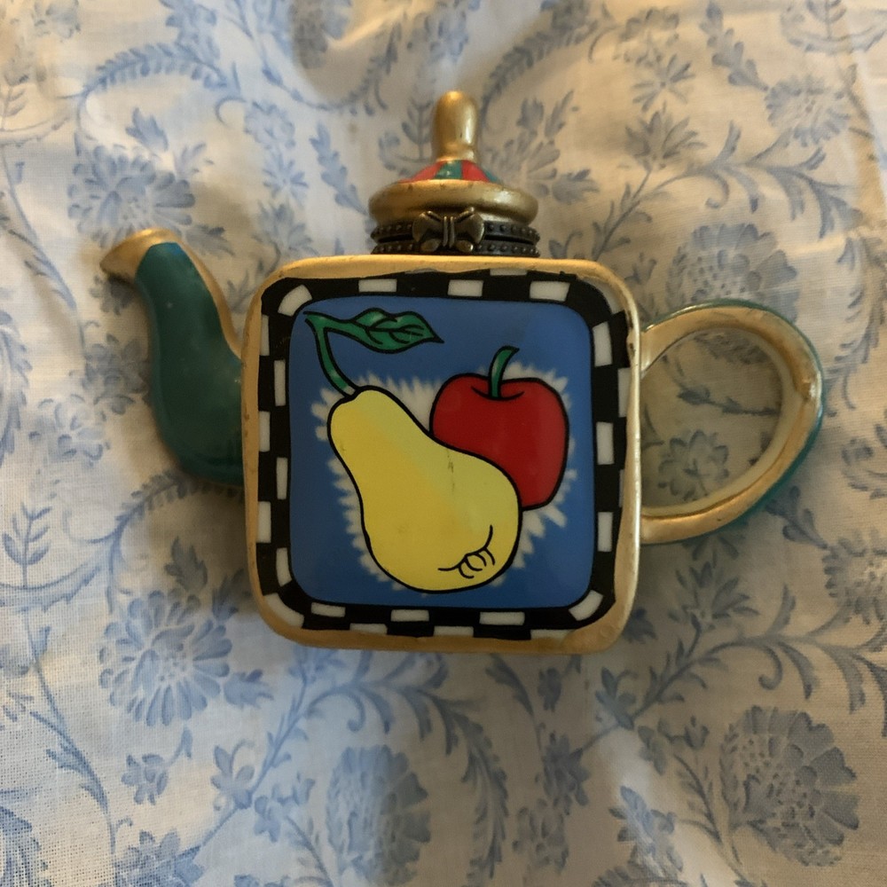Teapot trinket box Fruit Print