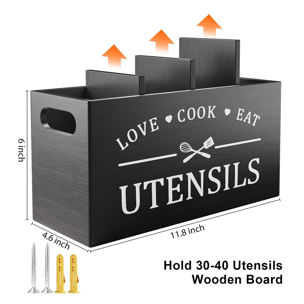 Premium Bamboo Silverware Organizer for Flatware Knives- Expandable Kitchen