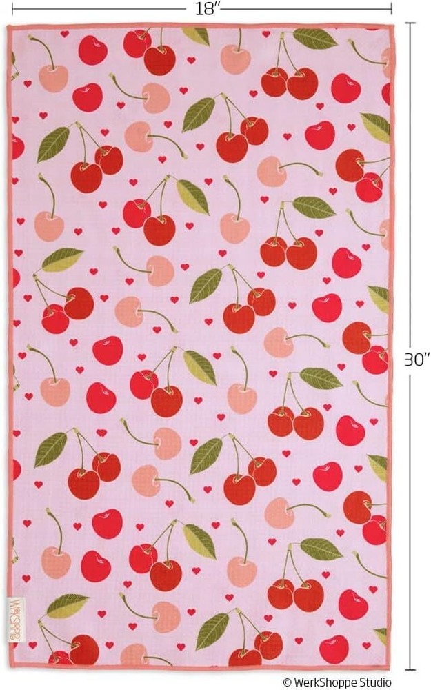 Cherry Hearts Microfiber Towel