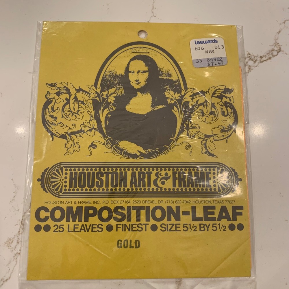 New* Houston Art And Frame Gold Composition Leaf 5½x5½ (25 Fine Sheets).