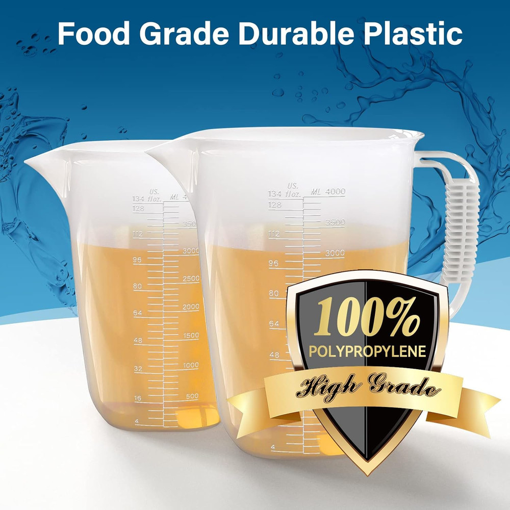 1 Gallon Measuring Pitcher, 134Oz Extra Large Measure Pitcher-Convenient Convers