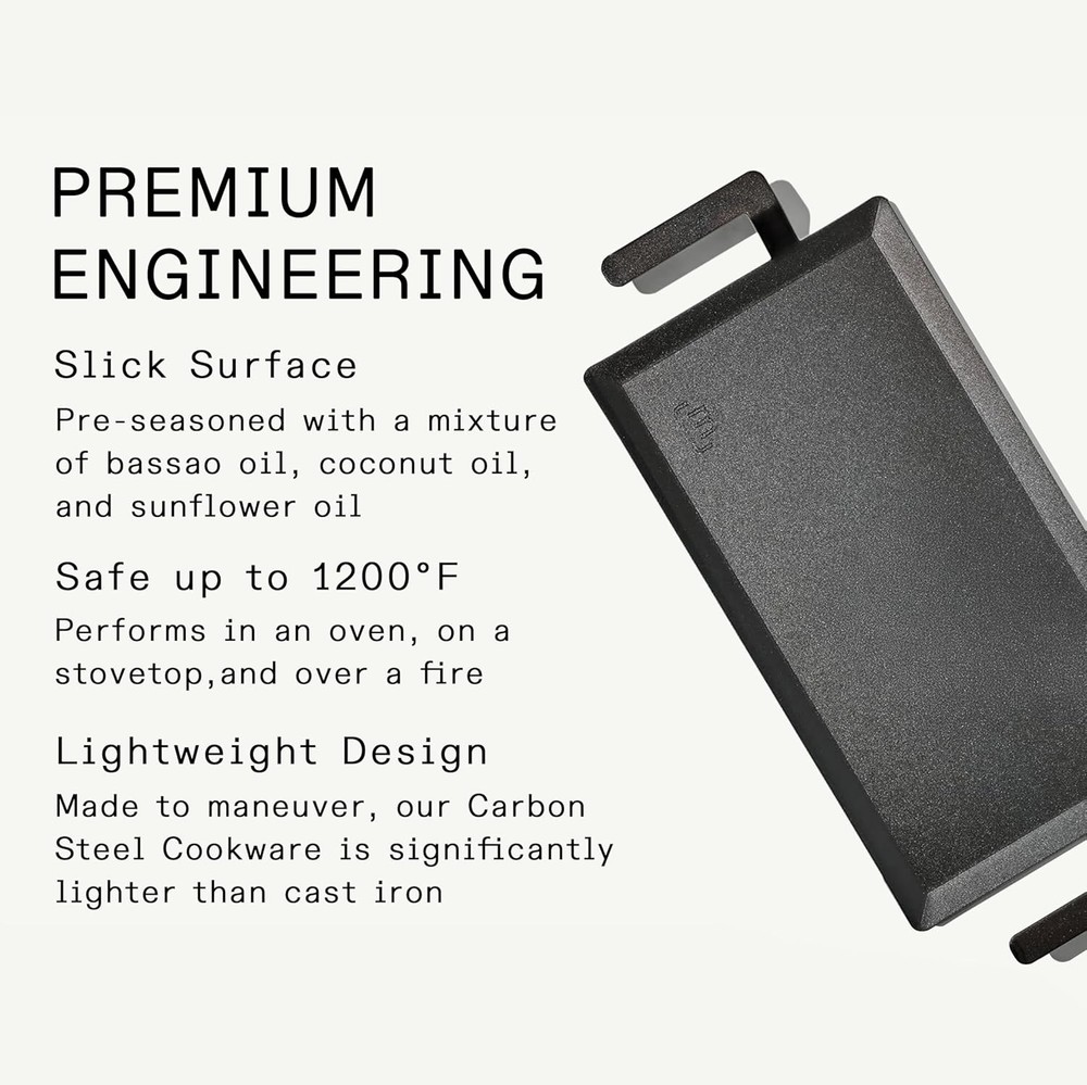 Made In Cookware | Carbon Steel Griddle | Rectangular Griddle
